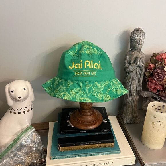 Jai Alai India Pale Ale colorful embroidered Bucket Hat. - Picture 2 of 4